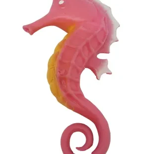 Pink and yellow stretchy seahorse